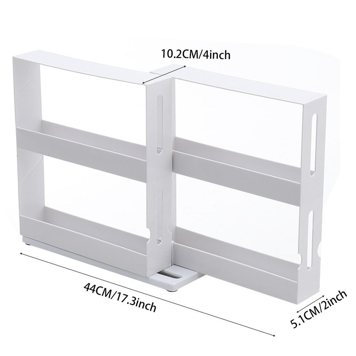 GEWÜRZREGALE Ausziehbare und drehbare mit Schienen aus weißem Kunststoff 26,5 x 13,2 x 26,1 cm - Weiß, Kunststoff (26.5/26.1/13.2cm) - Livingandhome