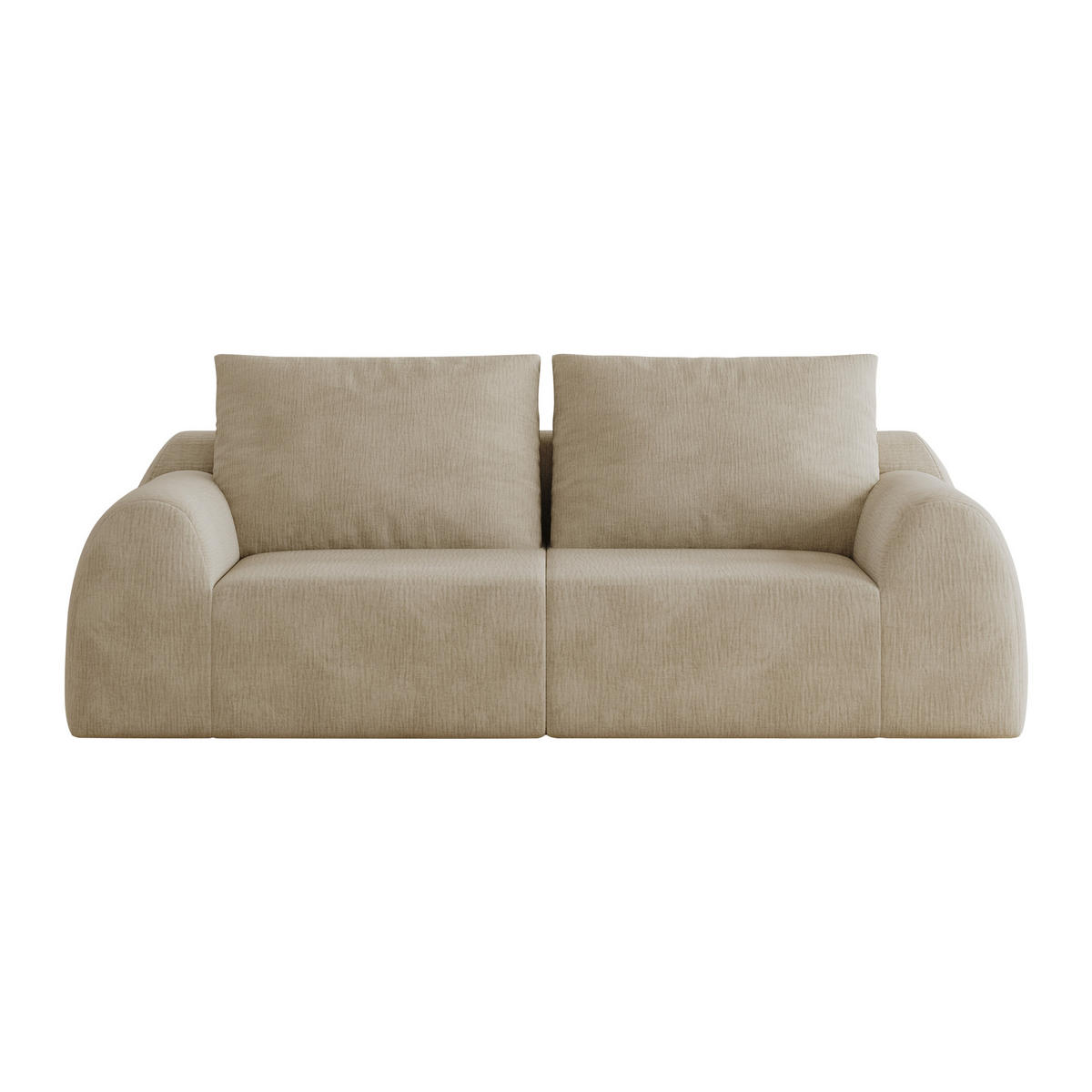 SOFA s 2 sjedala u kaki boji od šenila s kompresijskim punjenjem - sivo-bež, tekstil (190/85/95cm) - CHICFURN
