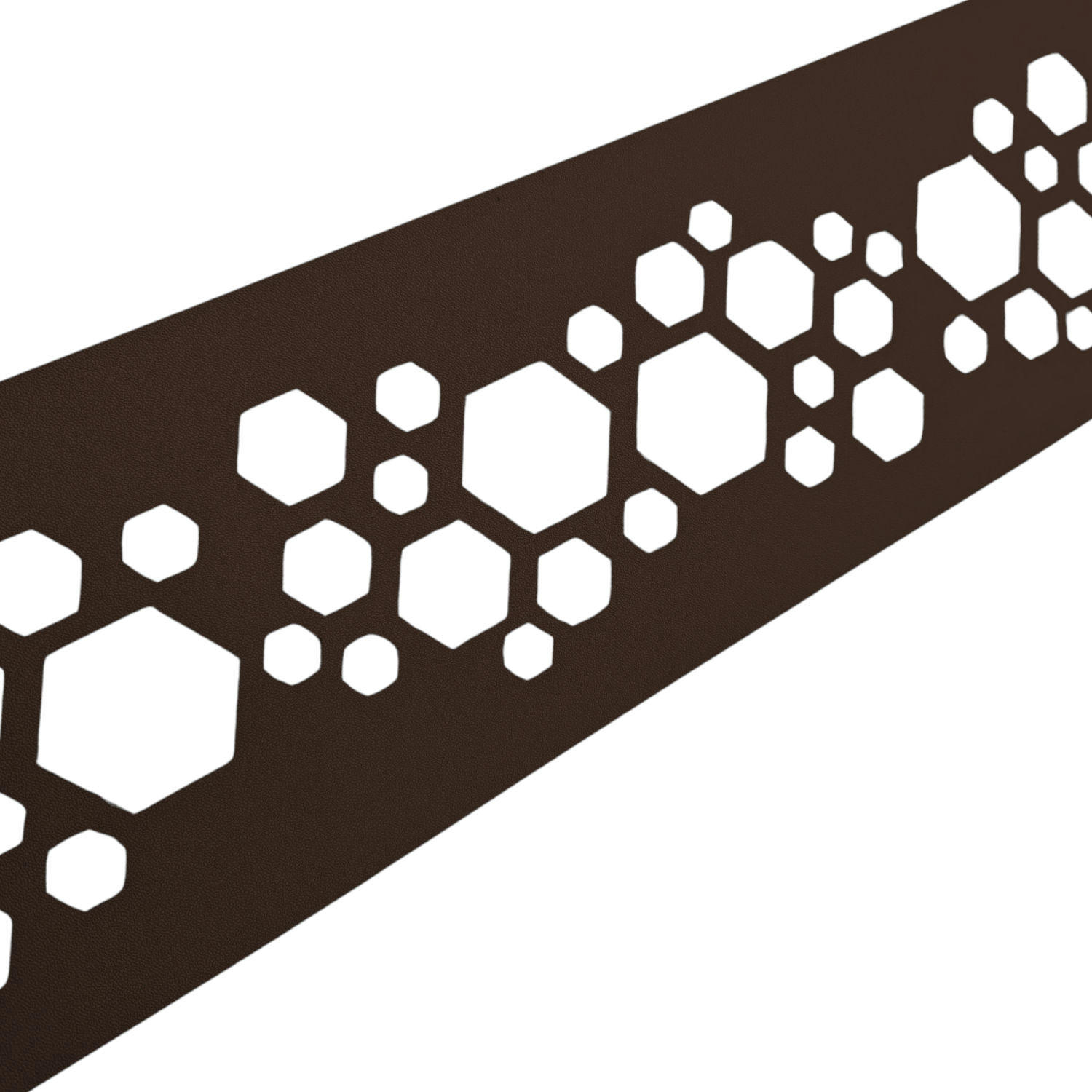 SICHTSCHUTZSTREIFEN PREMIUM Dekor Hexagon Einzelstreifen Braun 2,55m - Braun, Kunststoff (255/19cm) - ZAUN|ZU