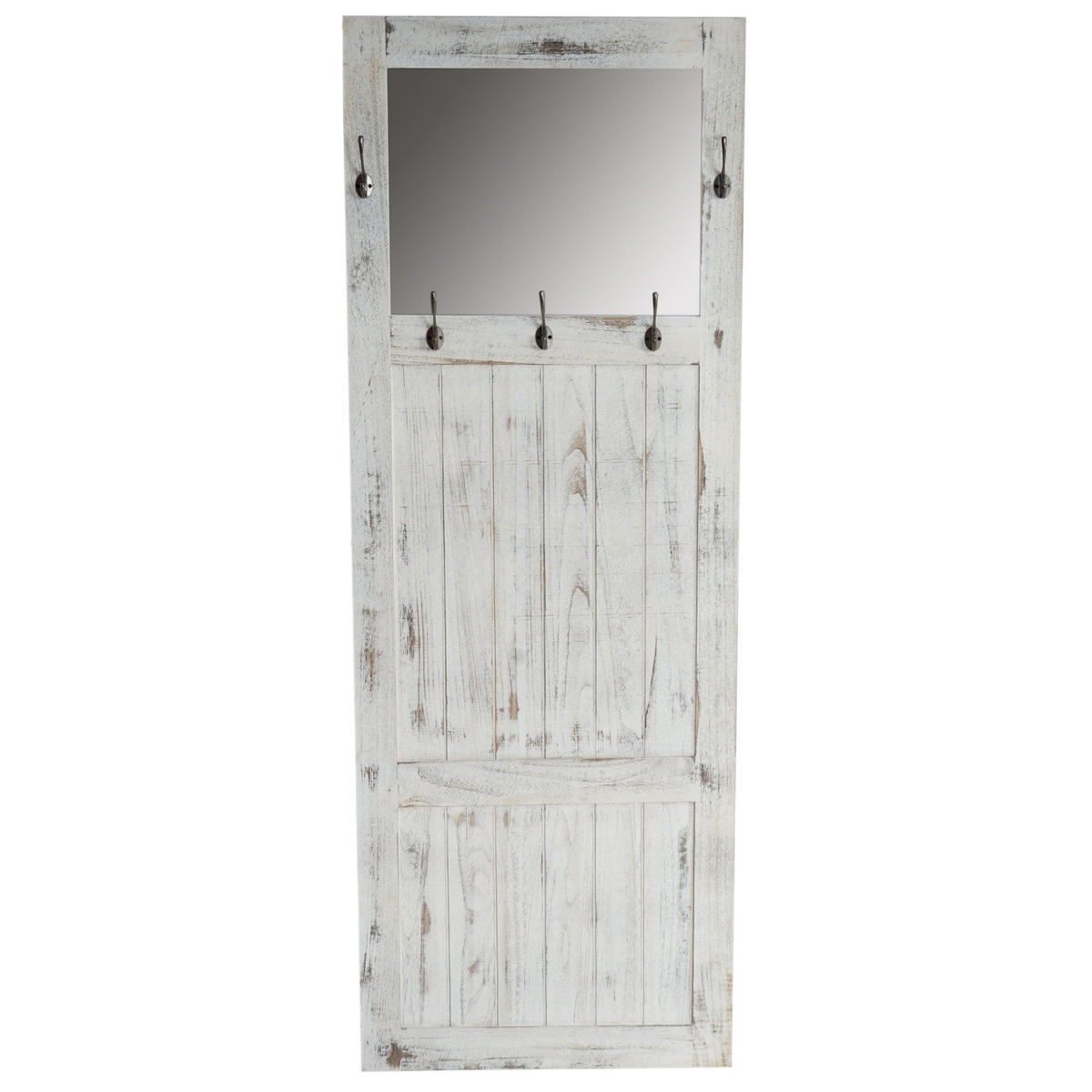 WANDGARDEROBE MIT SPIEGEL SHABBY-LOOK Weiß - Weiß, Holz (65/180/7cm) - MCW