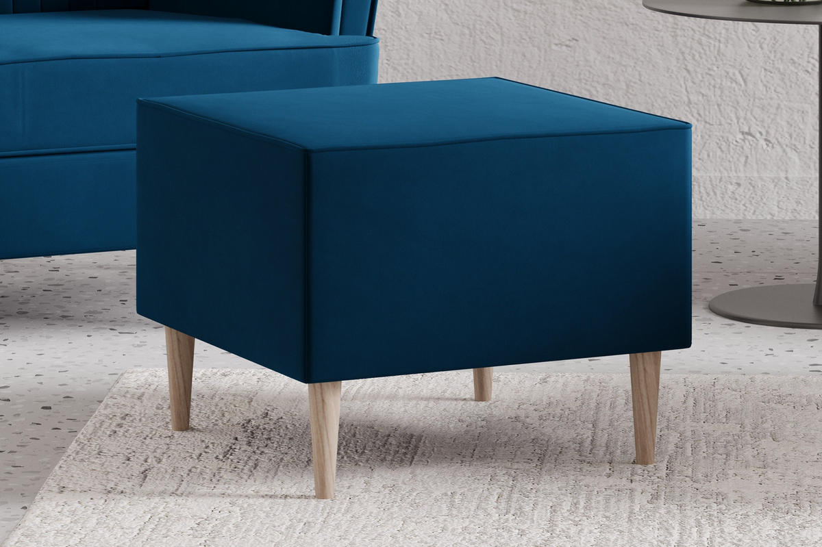 OHRENSESSEL - Sessel Comfy mit Hocker - Blau - Blau, Holzwerkstoff (83/103/95cm) - Möblo