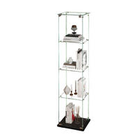 STANDVITRINE mit LED-Spots, 163cm hoch, kompakt & pflegeleicht - Schwarz, Glas (35/163/39.8cm) - SHOPENTRA