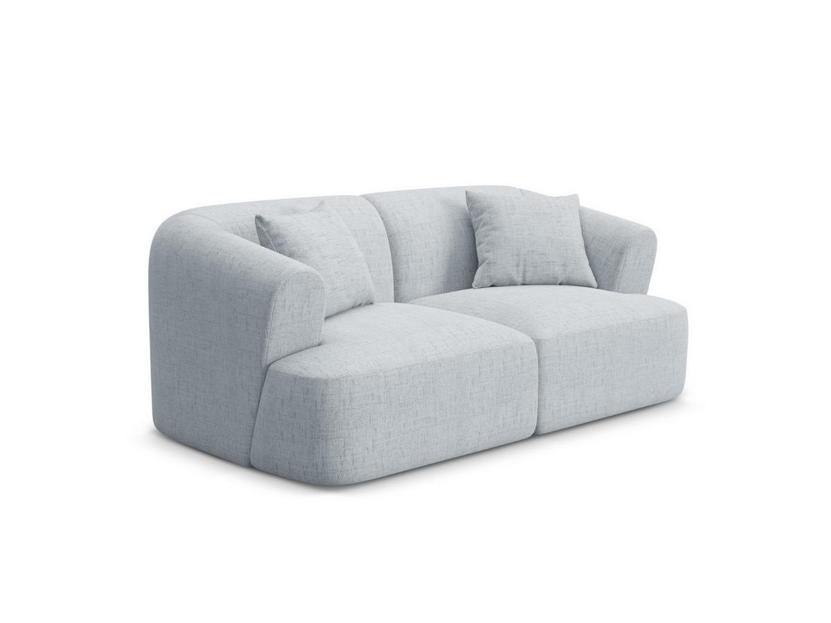 MODULARES-SOFA Campi aus strukturiertem Stoff hellgrau 2 Sitzplätze - Hellgrau, Textil (90/70/180cm) - Cosmopolitan Design