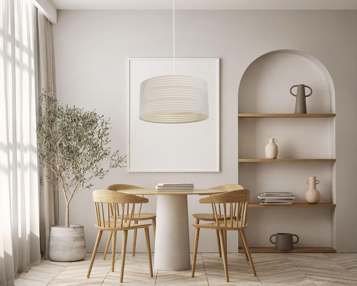 HÄNGELEUCHTE Beige 70/100 cm - Beige, Kunststoff (30/1.2/100cm) - ONZENO