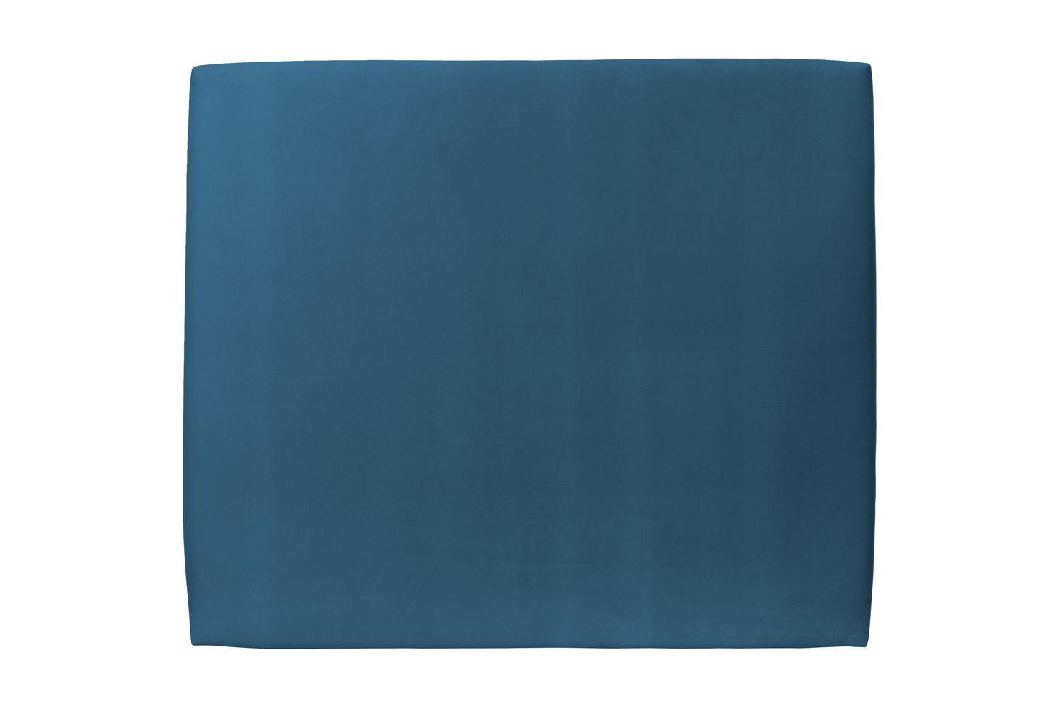 KOPFTEIL gepolstertes – ozeanblauer Samtstoff - 150 cm - Beige/Dunkelblau, Holz (150/120/10cm) - Sommeil de Plomb