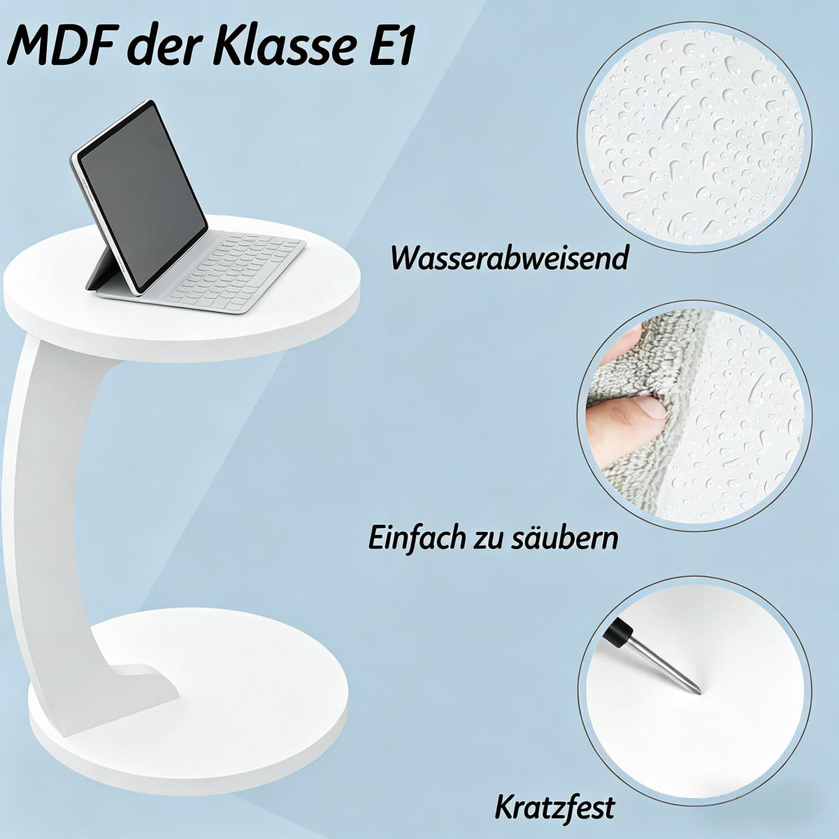 BEISTELLTISCH Weiß 38/38/55 cm - Weiß, Holzwerkstoff (38/38/55cm) - PANGIVO