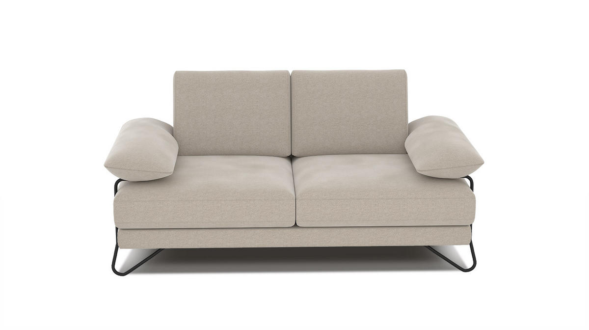 SOFA LORI 2-Sitzer, ecru - Ecru/Schwarz, Holzwerkstoff/Textil (185/87/96cm) - Courtois Laville