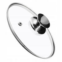 DECKEL mit silbernem Griff, 20 cm - Transparent, Glas/Metall (20cm) - KADAX