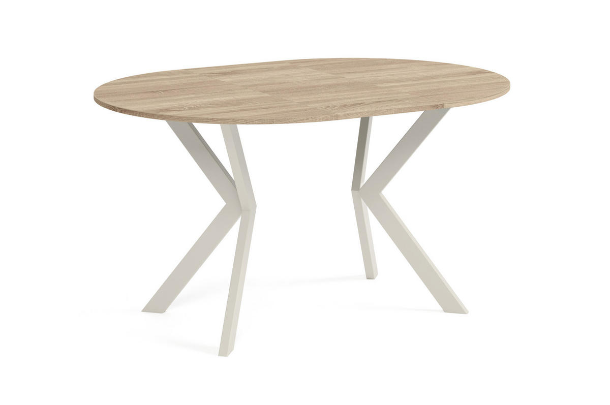 ESSTISCH EVO - Kaschmir/Sonoma Eiche, Holzwerkstoff/Metall (90/90/76cm) - Meblini