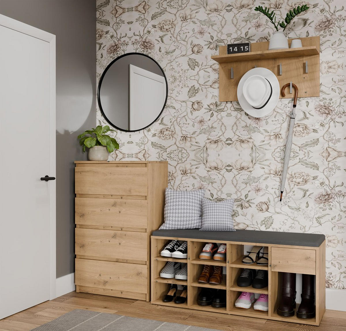 SCHUHSCHRANK Artisan 110/49/35 - Eiche Artisan, Holzwerkstoff (110/49/35cm) - RAUMHIRSCH FURNITURE