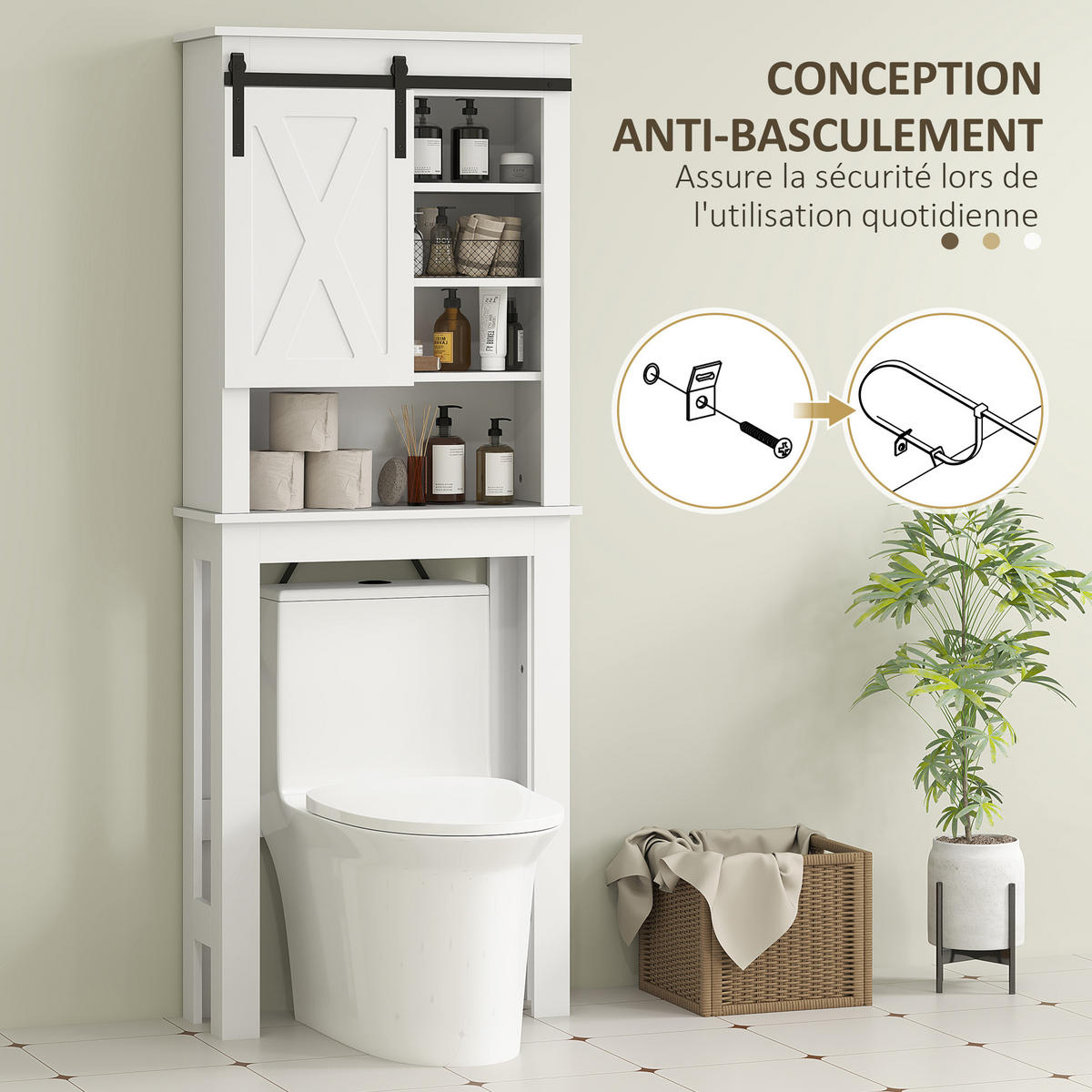 HÄNGESCHRANK Weiß 1 Stück - Weiß, Kunststoff (67/172/25cm) - GiPP