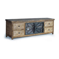 TV-SCHRANK aus Mangoholz und gealtertem braunem Metall - Braun, Holz (170/55/40cm) - Giner y Colomer