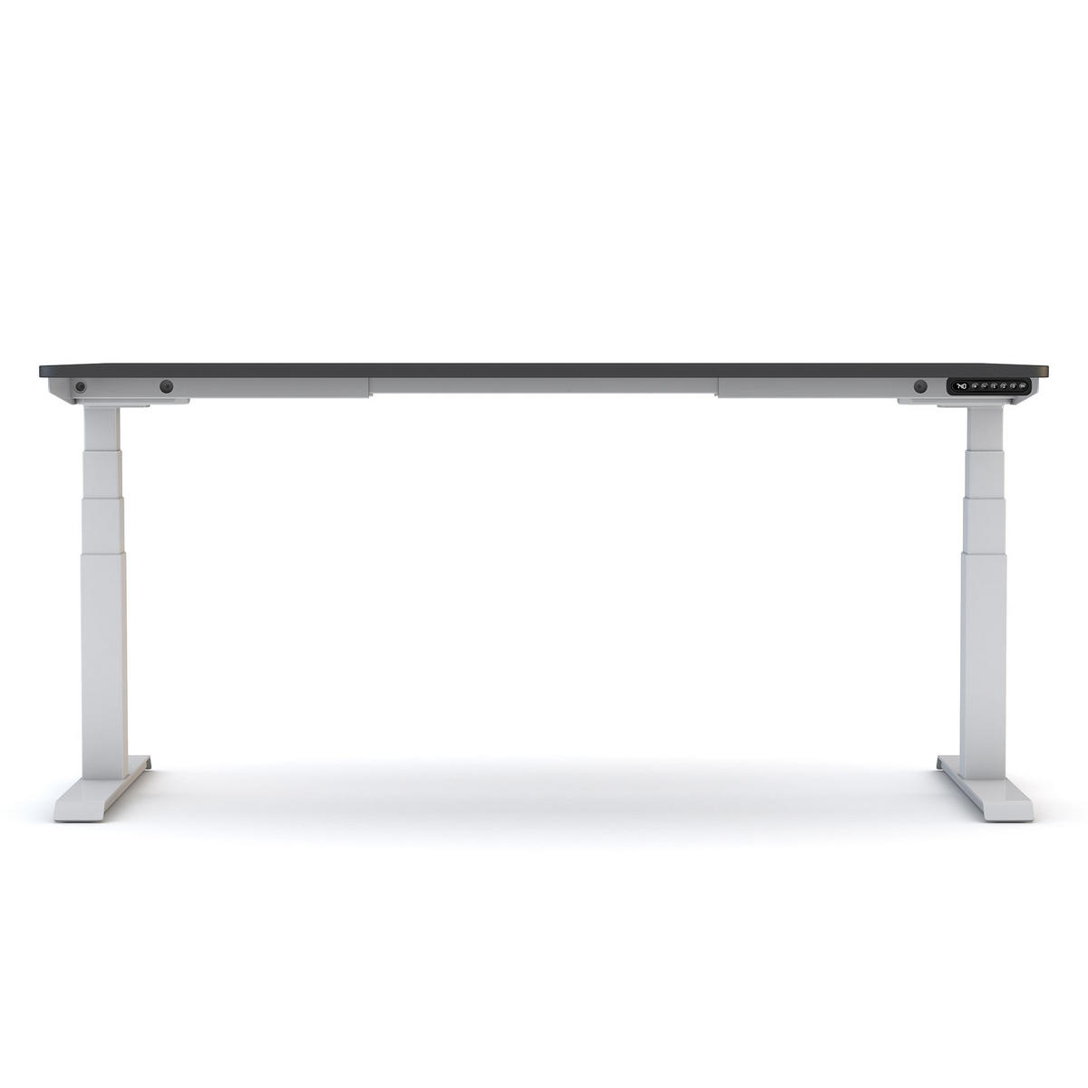SCHREIBTISCH Elektrisch Höhenverstellbarer Familien Schreibtisch Pitino Curved Anthrazit Signalweiß 140/70/52.5-121cm - Anthrazit/Weiß, Holzwerkstoff/Metall (70/140/121cm) - ASSMANN
