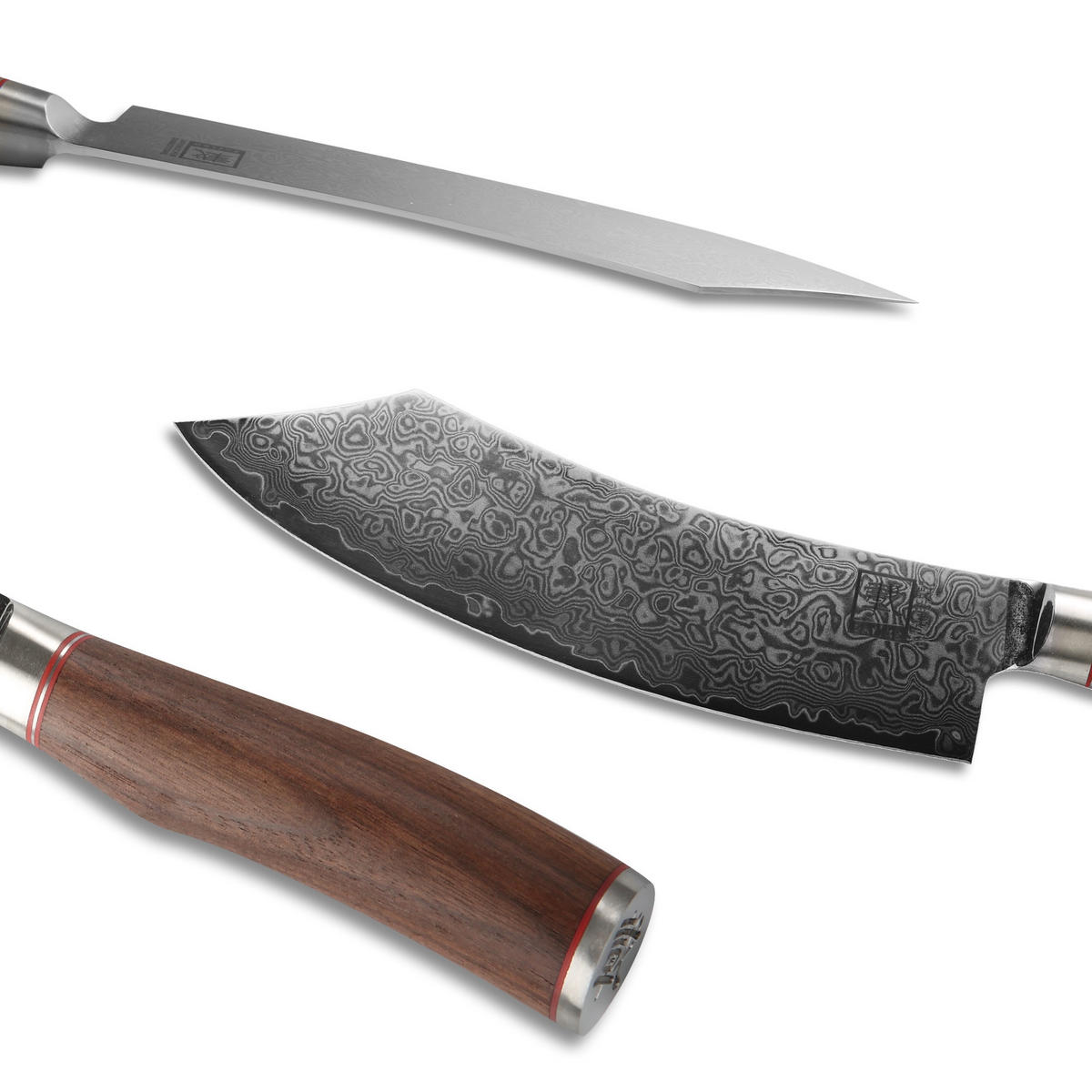 BLOCKMESSER 20 cm - Nussbaumfarben, Holz/Metall (34cm) - Zayiko