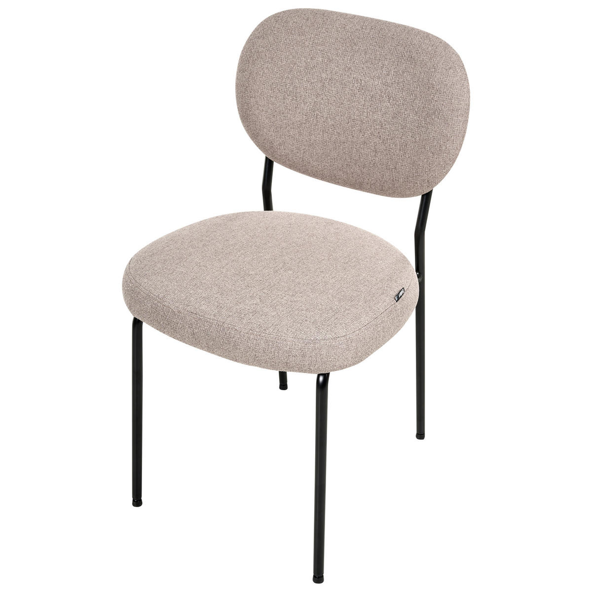 ESSZIMMERSTUHL 2er-Set Stoff Hellbraun Loleta - Hellbraun, Textil (47/84/57cm) - Beliani