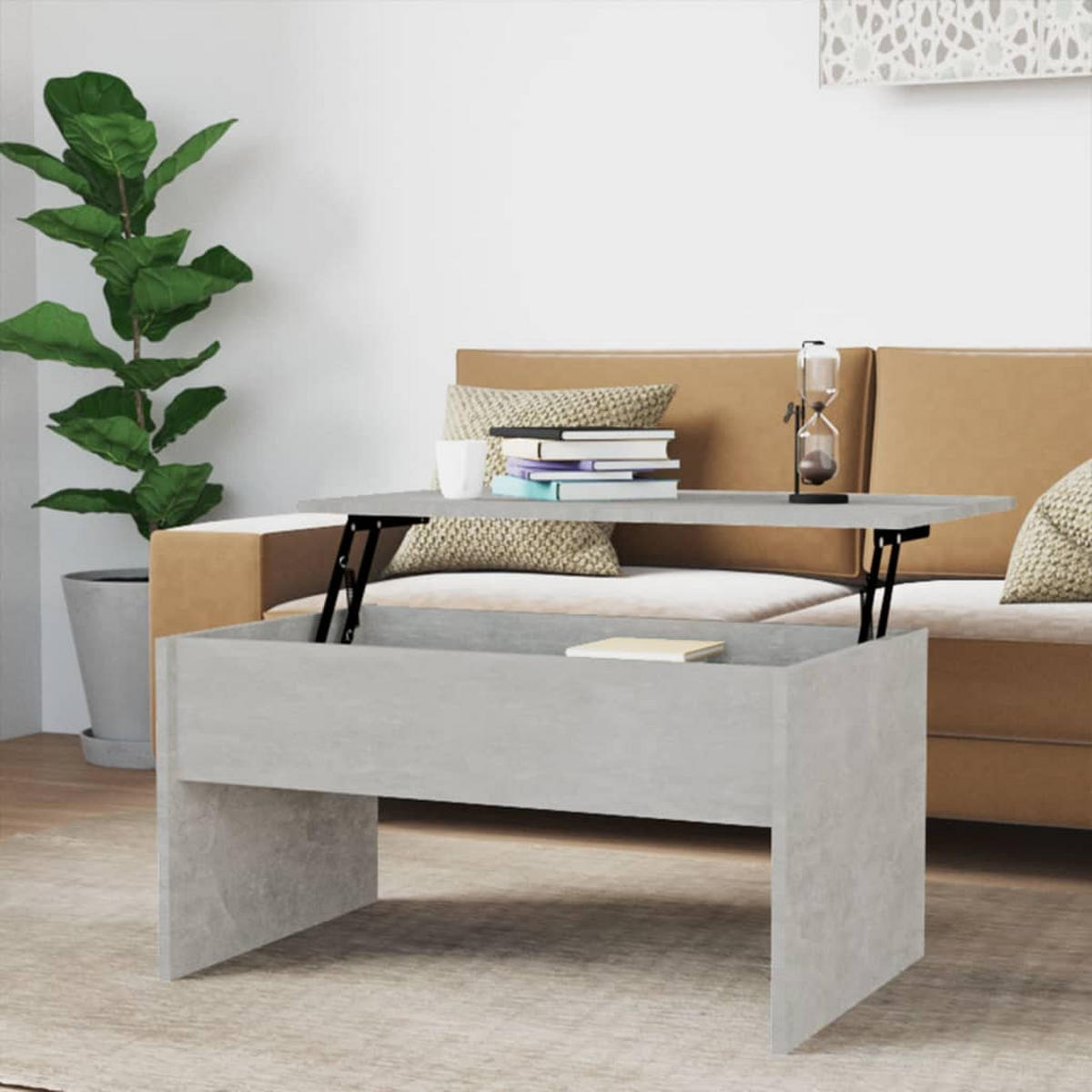 COUCHTISCH Betongrau 80x50,5x41,5 cm Holzwerkstoff - Grau, Holzwerkstoff (80/50.5/41.5cm) - furnicato
