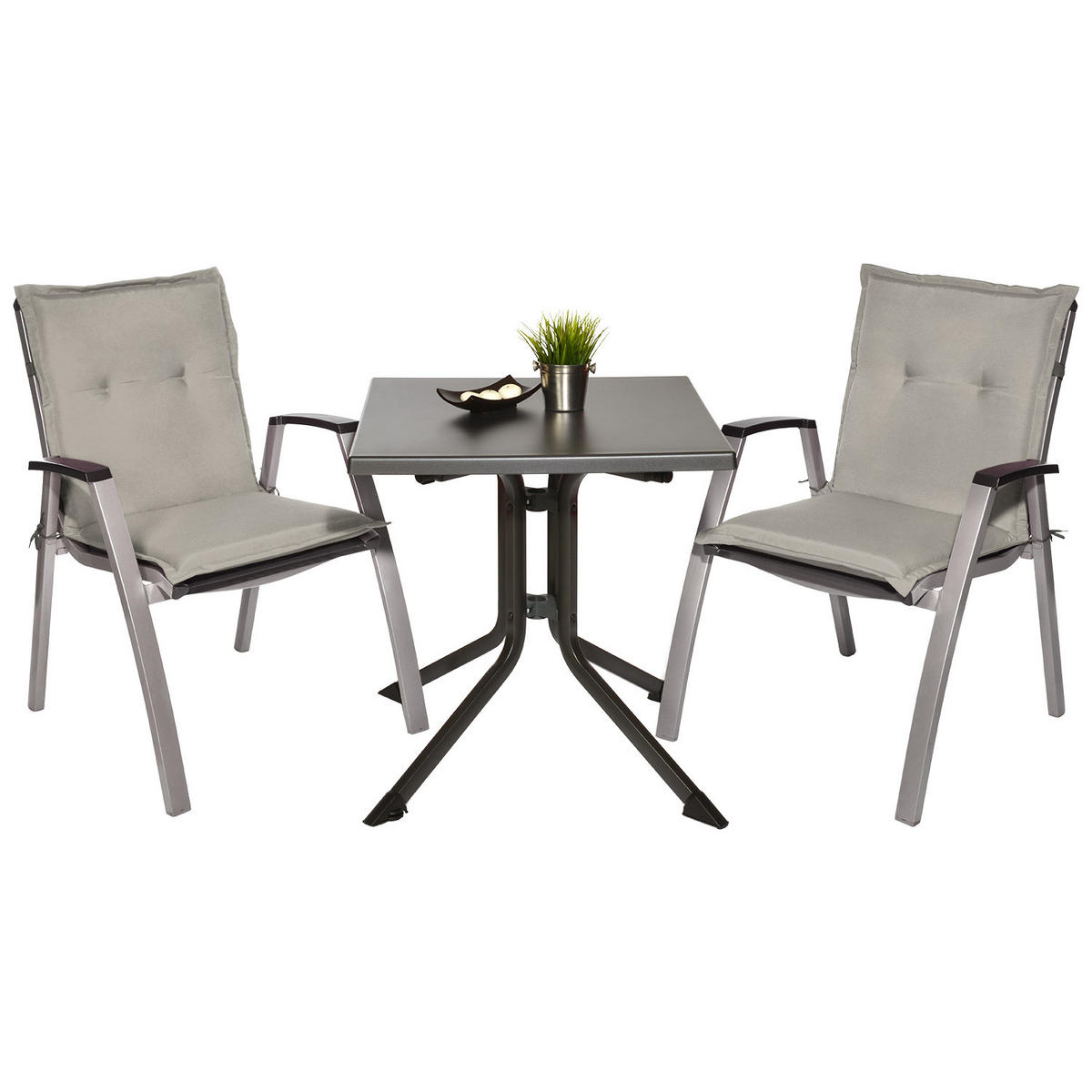 NIEDERLEHNERAUFLAGE Loft NL 100/50/6cm Hellgrau 4tlg - Hellgrau, Textil (50/6/100cm) - Beautissu 