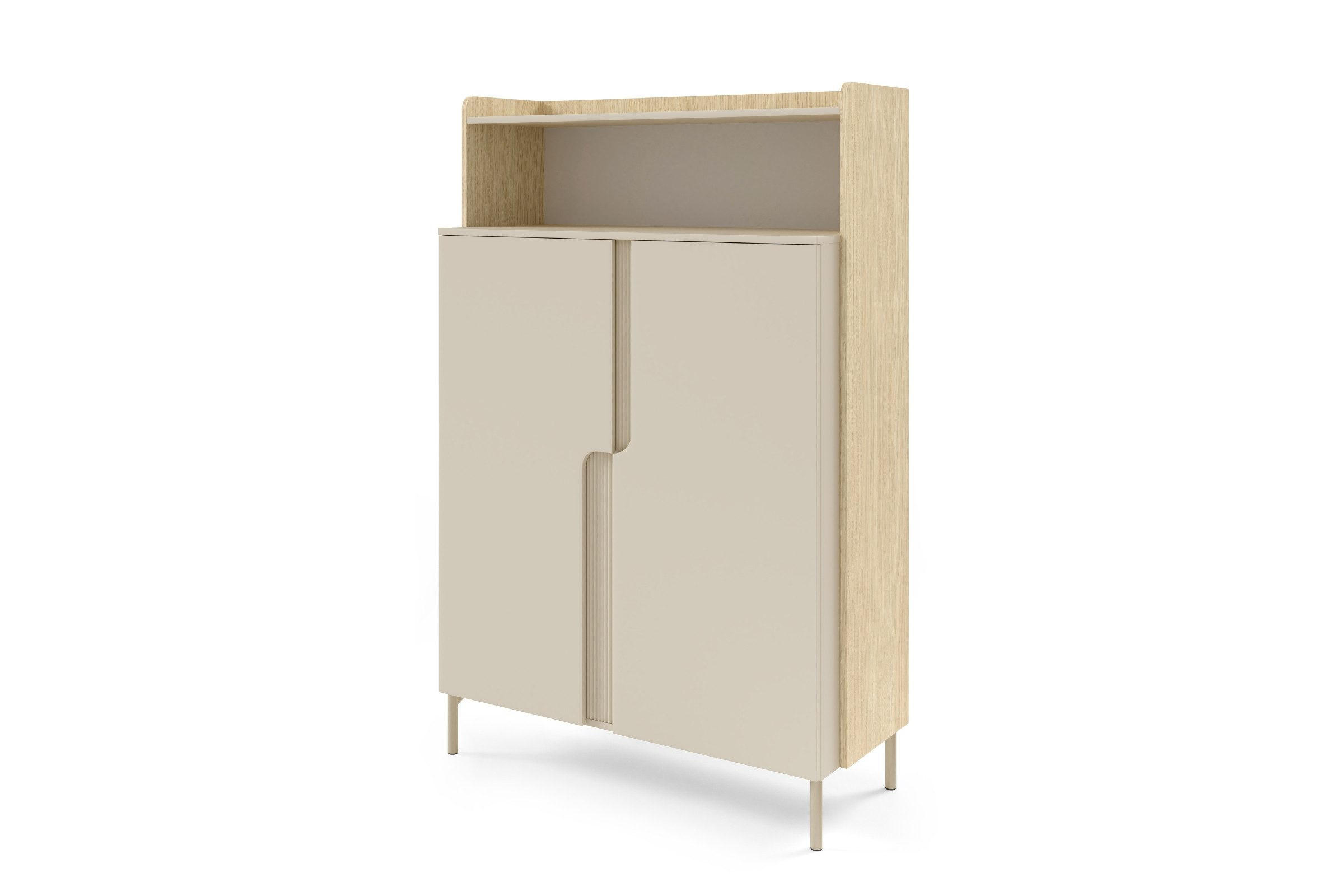 HOCHKOMMODE PAURO 04 103/160/42 cm in Eiche Mavelie / Macadamia - Eichefarben/Beige, Holzwerkstoff (103/160/42cm) - Deine Möbel 24