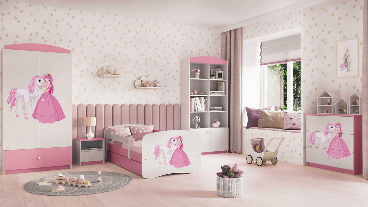 KOMMODE Babydreams Prinzessin Pferd 81/81/41 - Rosa, Holzwerkstoff (81/81/41cm) - RAUMHIRSCH FURNITURE
