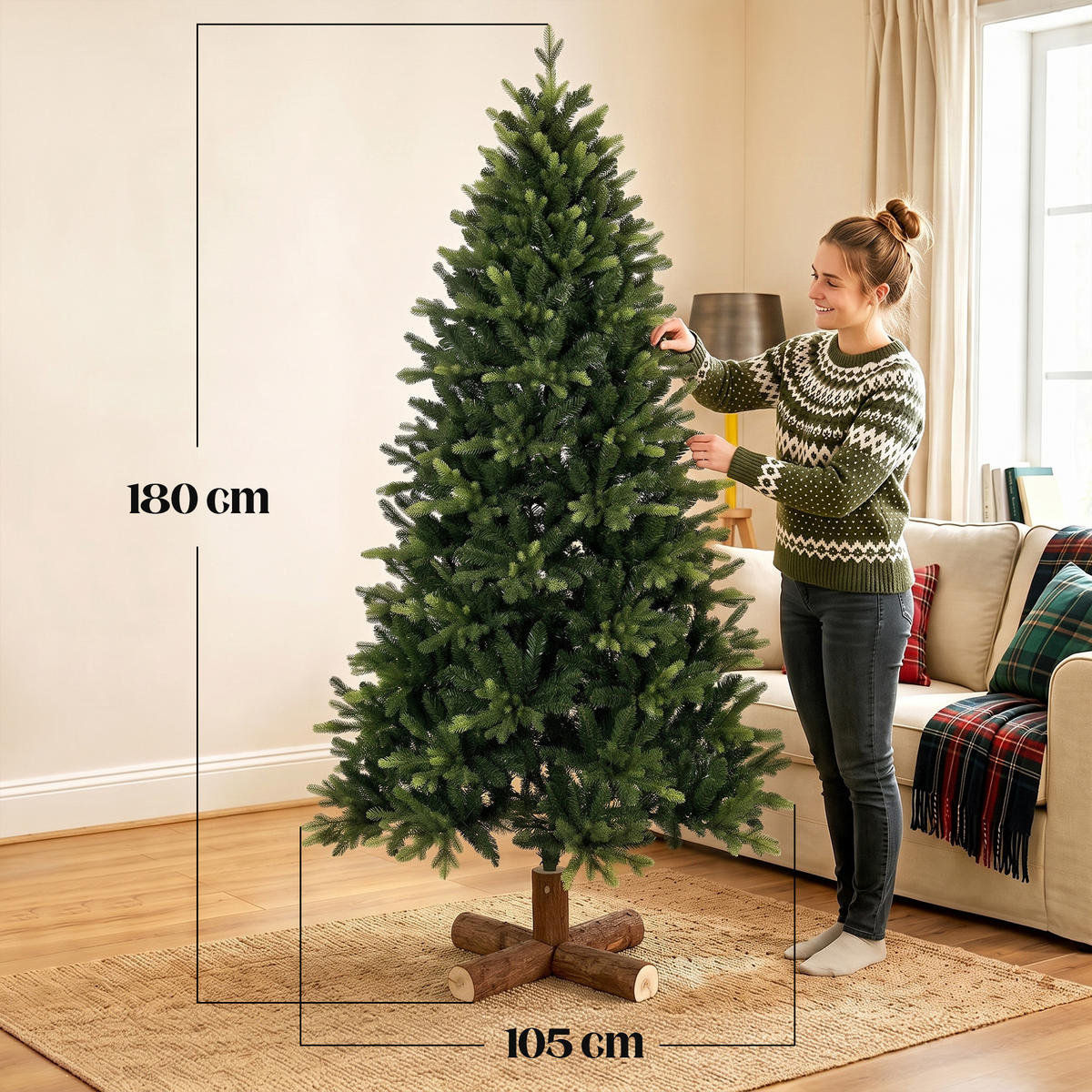 WEIHNACHTSBAUM PE PVC Grün - Grün, Kunststoff (180cm) - HOMCOM