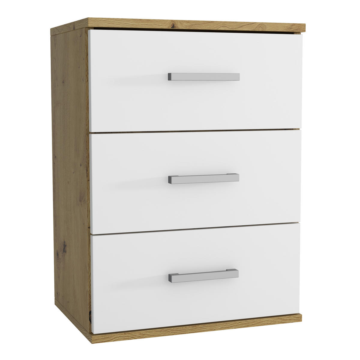 NACHTTISCH NOCTA 48/65,5/35 cm Weiß - Eiche Artisan/Weiß, Holzwerkstoff (48/65.5/35cm) - MASSENO