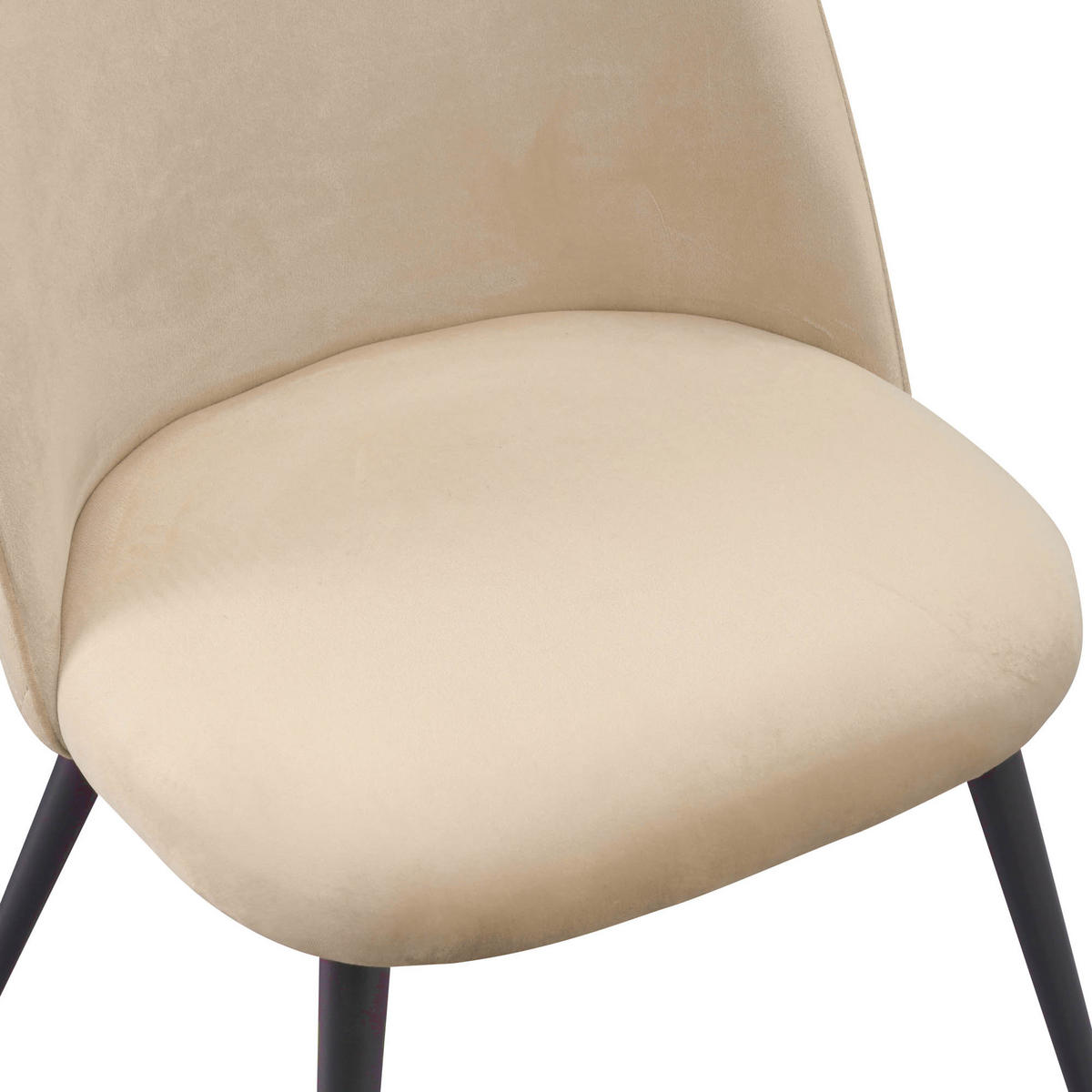 STUHL CAPO Samtbezug Metallbeine 4er Set Beige - Beige, Textil/Metall (53/84/44cm) - Albatros