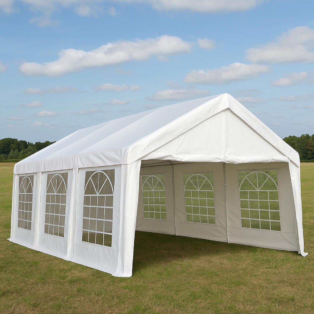 DACHPLANE Livingston - Zeltabdeckung für 3x6 Meter, PE weiss 180g/m². BxTxH: 600x300x285 cm - Weiß, Kunststoff (600/0.3/300cm) - TPFGarden