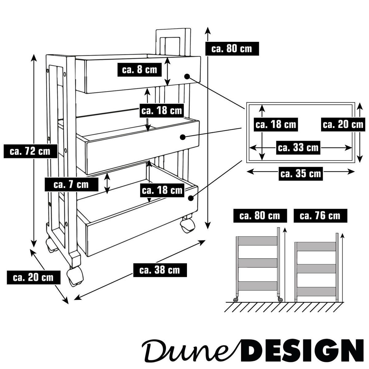 KÜCHEN-NISCHENREGAL 38x20x80 cm - Weiß, Holz (20/80/38cm) - Dunedesign
