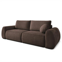 BETTSOFA ZEFEO Braun Kordstoff mit Schlaffunktion - Braun, Textil (264/96/106cm) - MASSENO