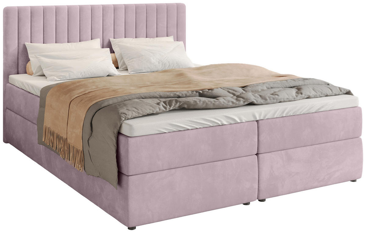 BOXBETT Dream mit Topper 140/200 Rosa - Rosa, Holzwerkstoff/Textil (140/200cm) - Bromarkt