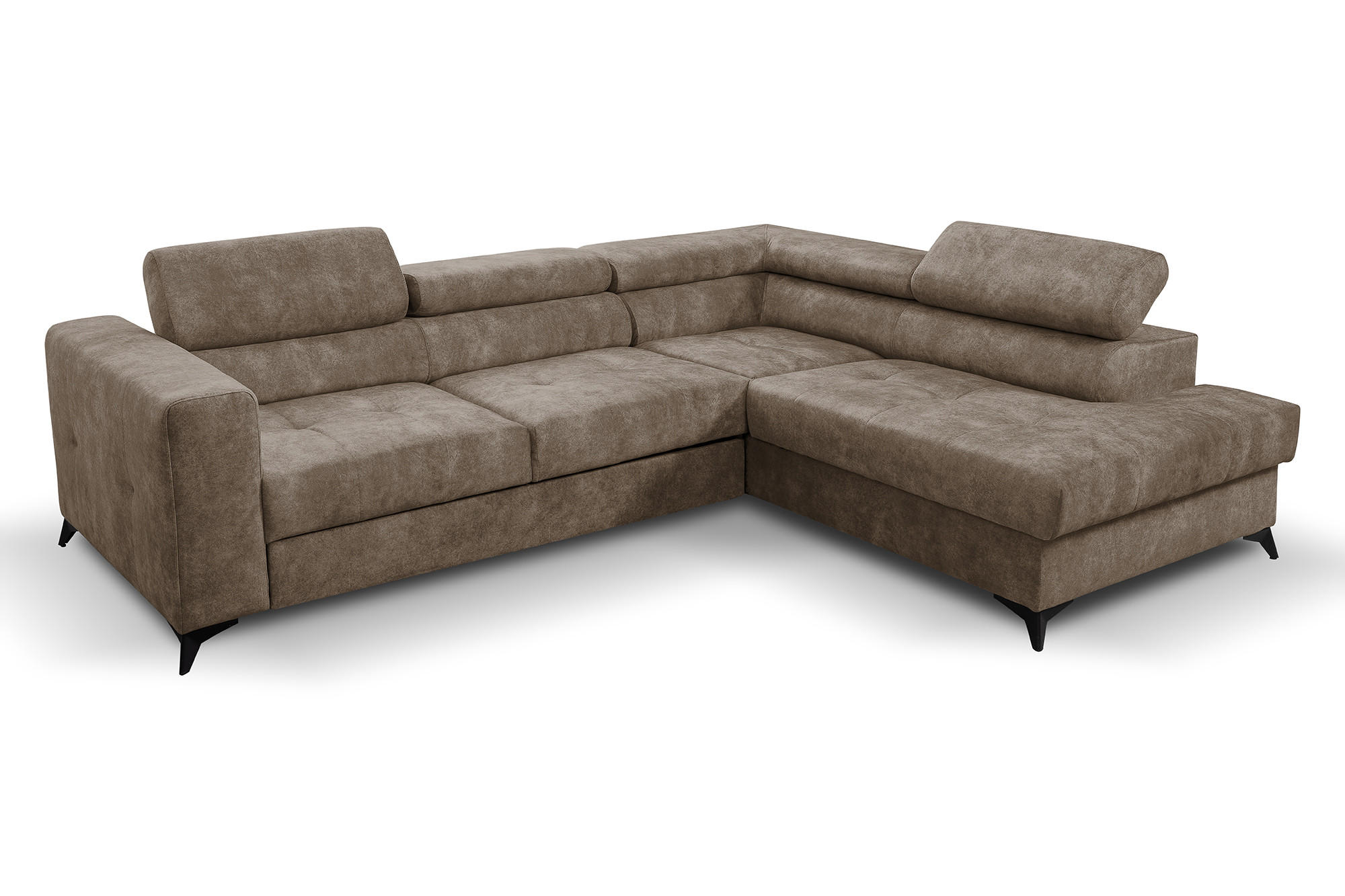 ECKSOFA Palermo L-Form mit Schlaffunktion Bettkasten 267 cm Wohnzimmer rechts braun - Braun, Kunststoff (106/267cm) - Margaret Hadas24