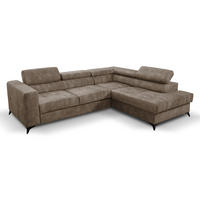 ECKSOFA Palermo L-Form mit Schlaffunktion Bettkasten 267 cm Wohnzimmer rechts braun - Braun, Kunststoff (106/267cm) - Margaret Hadas24