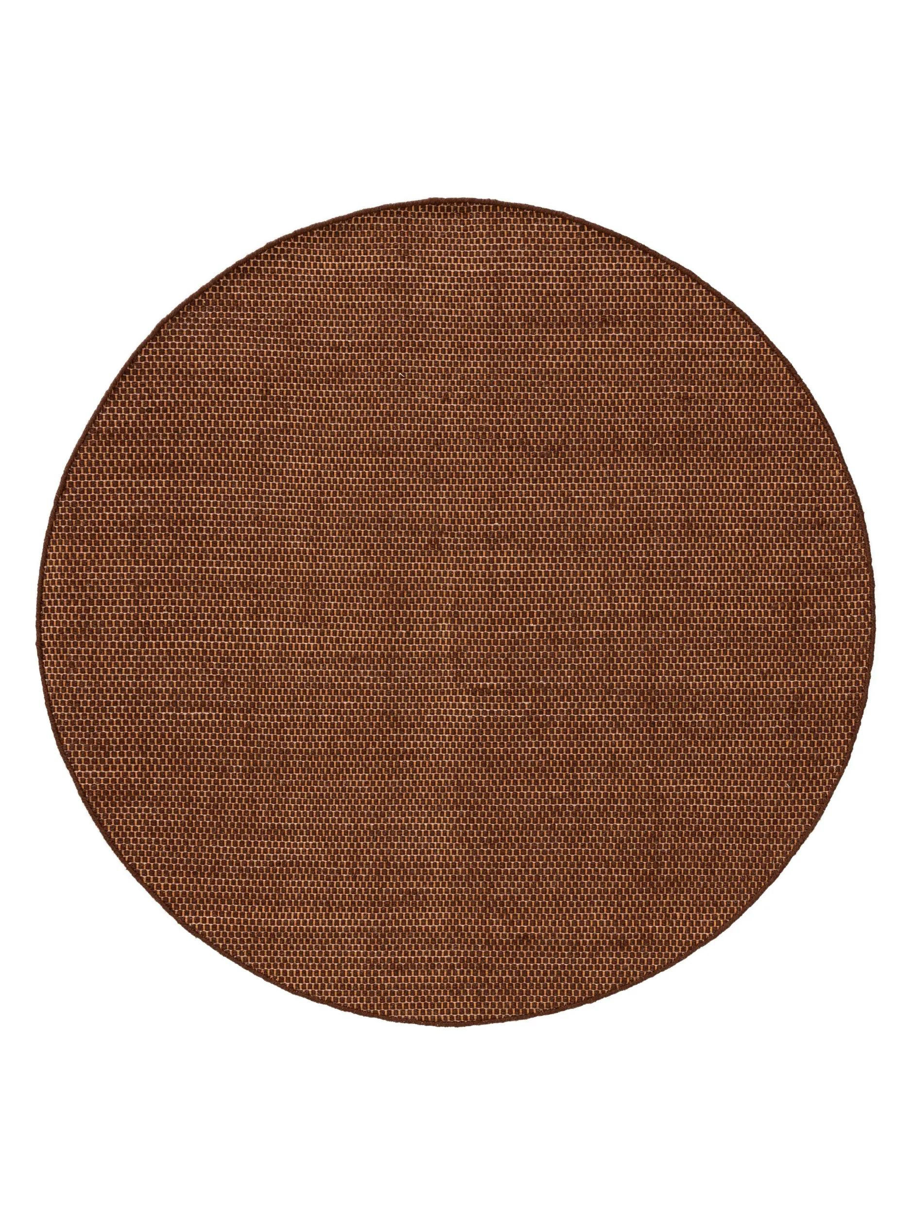 WOLLTEPPICH rund Rocco Braun ø 150 cm rund - Braun, Textil (150/150cm) - benuta Pure