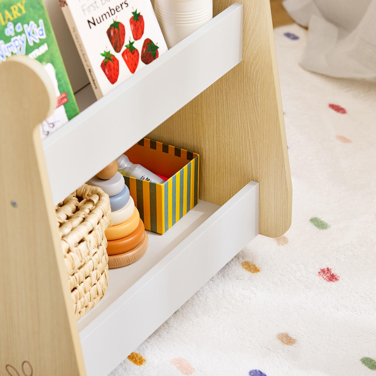 KINDERREGAL Weiß-Natur - Weiß/Naturfarben, Holzwerkstoff (50/53/40cm) - SoBuy