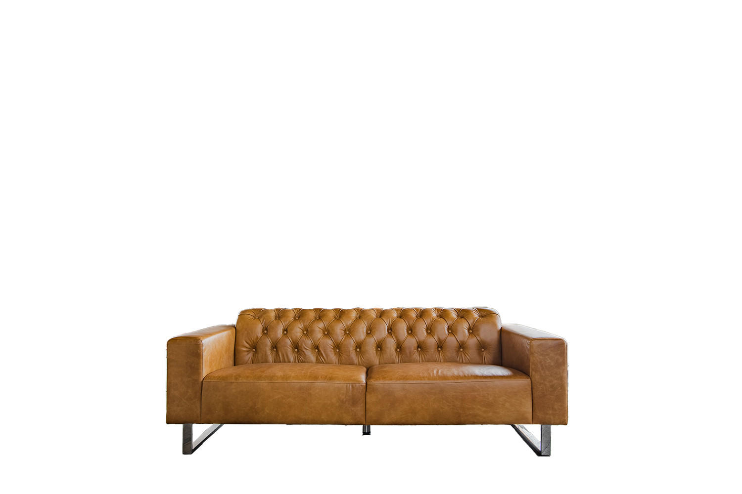SOFA NILO Braun Leder - Braun, Leder (219/77/86cm) - KAWOLA