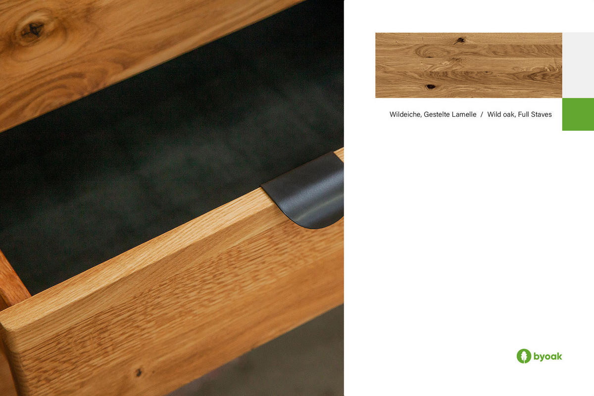 LOWBOARD LINA Wildeiche - Wildeiche, Holz (144/57/46cm) - byoak