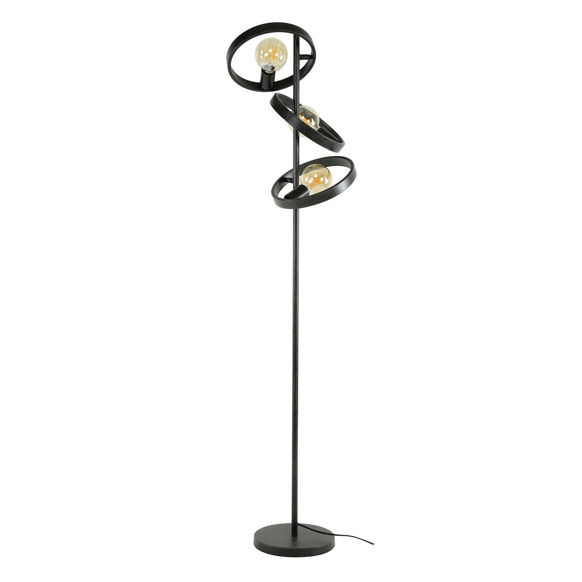 STEHLEUCHTE Hover Schwarz 40/40/155 cm - Schwarz, Metall (40/40/155cm) - Hoyz Collection