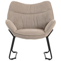 SESSEL Aliano beige - Beige/Schwarz, Textil/Metall (73/76/67cm) - Mr. Deko