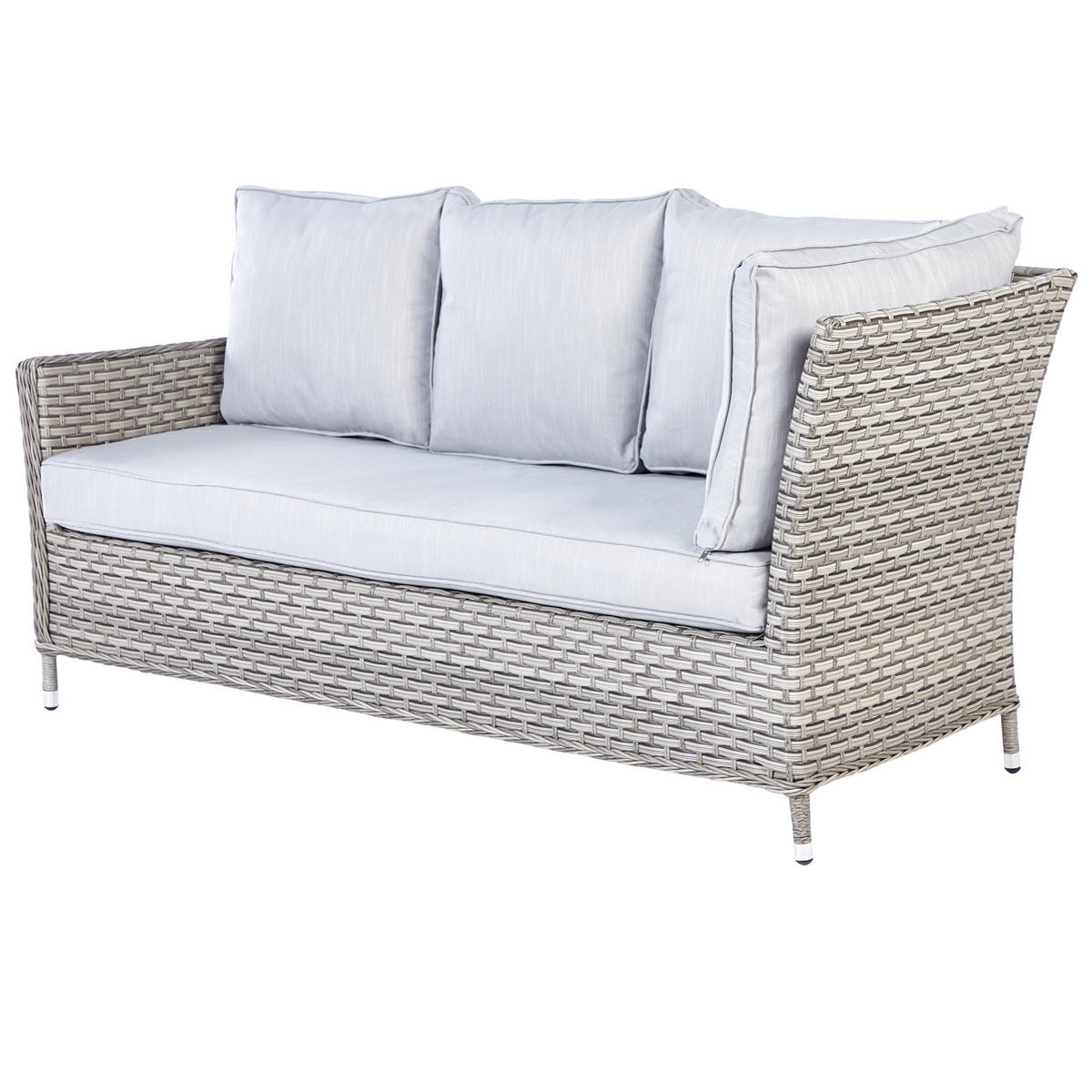 LOUNGE SET 9-Sitzer PE Rattan hellgrau Lacona - Taupe, Kunststoff - Beliani