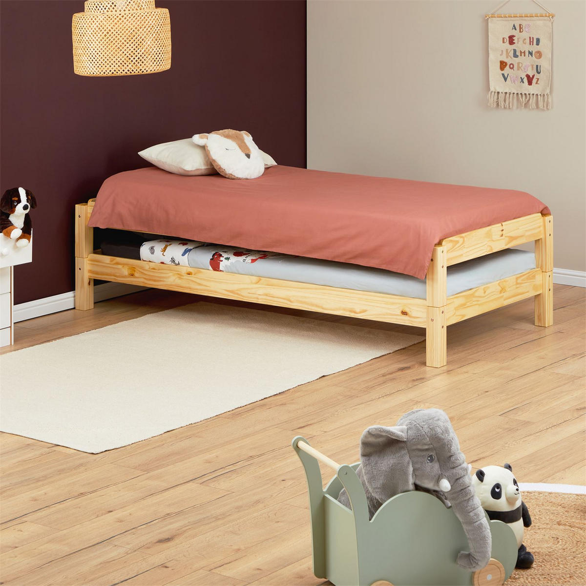 STAPELBETT RINO 90X200 CM - Naturfarben, Holz (98/54/211cm) - IDIMEX