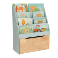 KINDERBÜCHERREGAL - Türkis, Holz/Holzwerkstoff (60/80/30cm) - Relaxdays