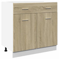SCHUBUNTERSCHRANK Lyon Sonoma-Eiche 80/46/81,5 Cm Holzwerkstoff - Braun, Holzwerkstoff (46/81.5/80cm) - vidaXL