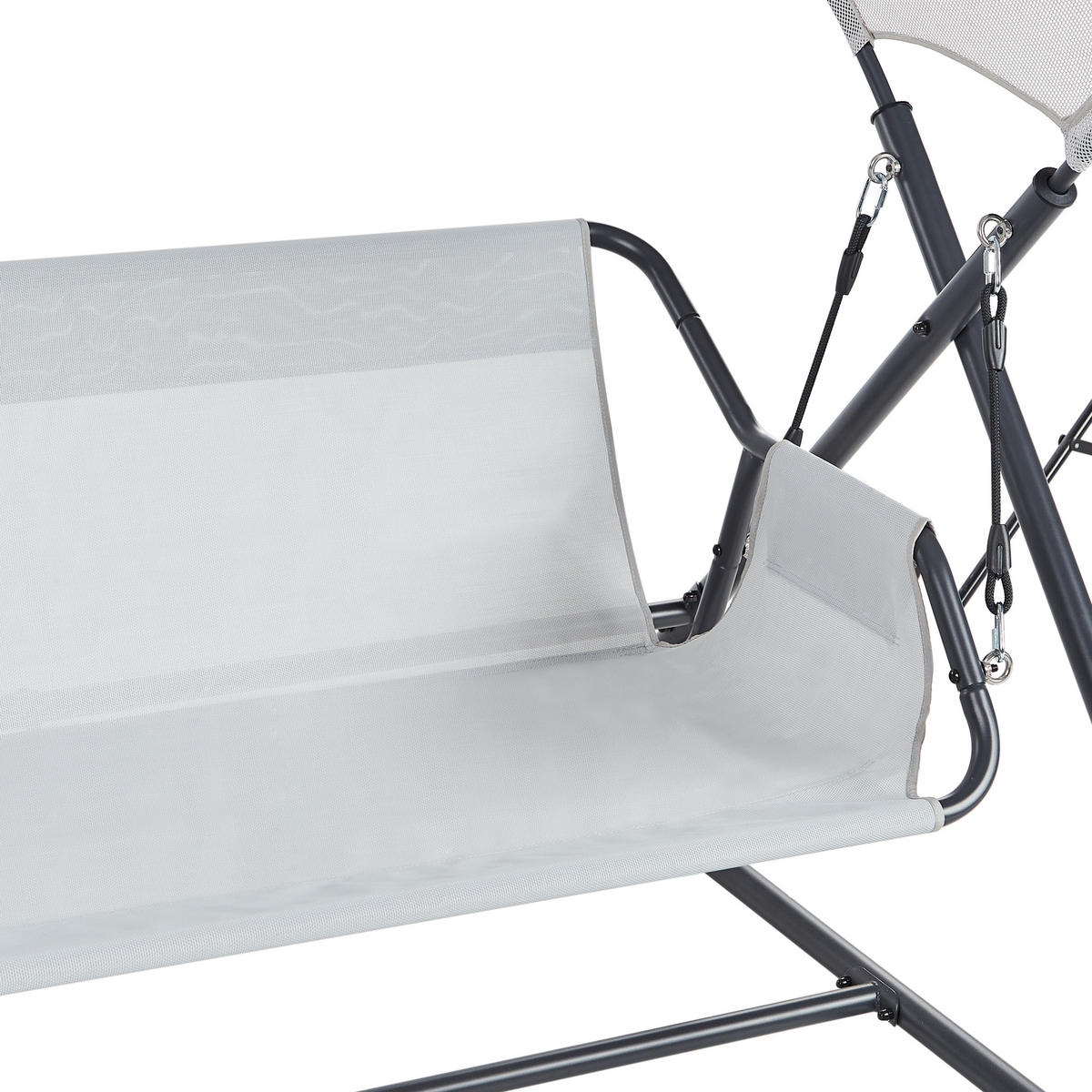 HOLLYWOODSCHAUKEL Grau Solagna - Hellgrau, Metall (168/187/113cm) - Beliani