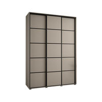 SCHWEBETÜRENSCHRANK 235,2/180/60 3-türig - Kaschmir/Schwarz, Holz/Metall (180/235.2/60cm) - MÖBEL KRYSPOL