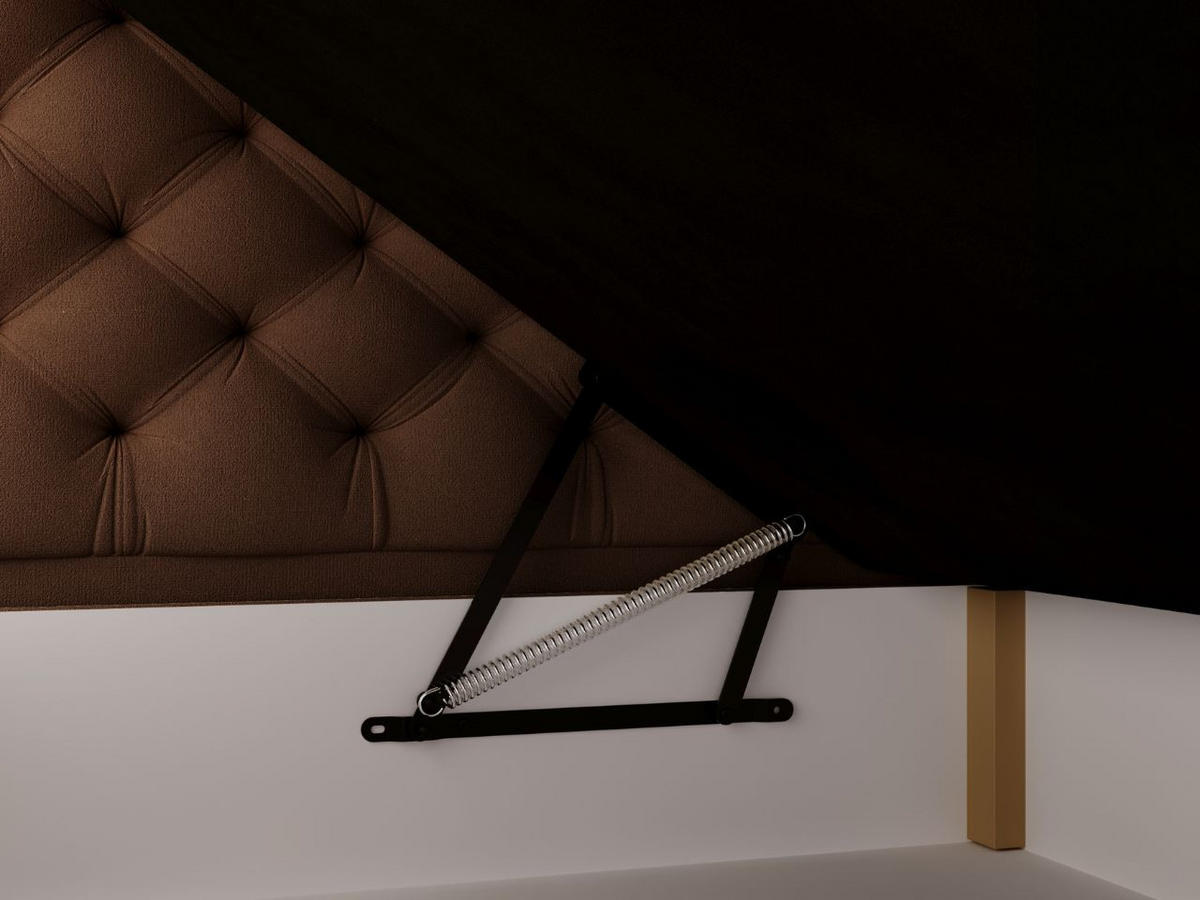 BOXBETT Bergamo 160x200 Braun - Schwarz/Braun, Holz/Textil (160/200cm) - Graingold