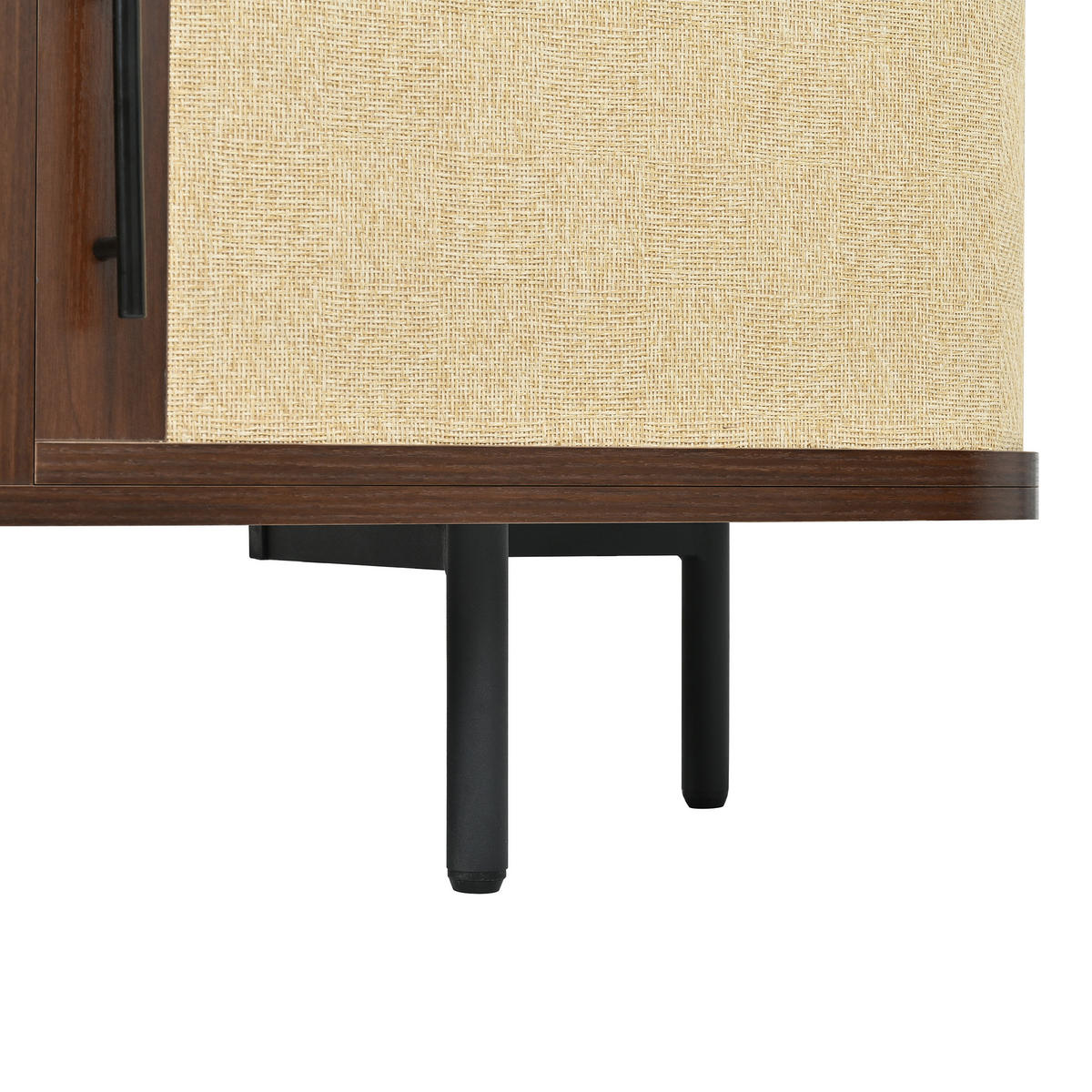 TV-SCHRANK 180x40x45cm mit Flechtfront und 4 Türen - Walnussfarben, Holzwerkstoff (180/45/40cm) - FLIEKS