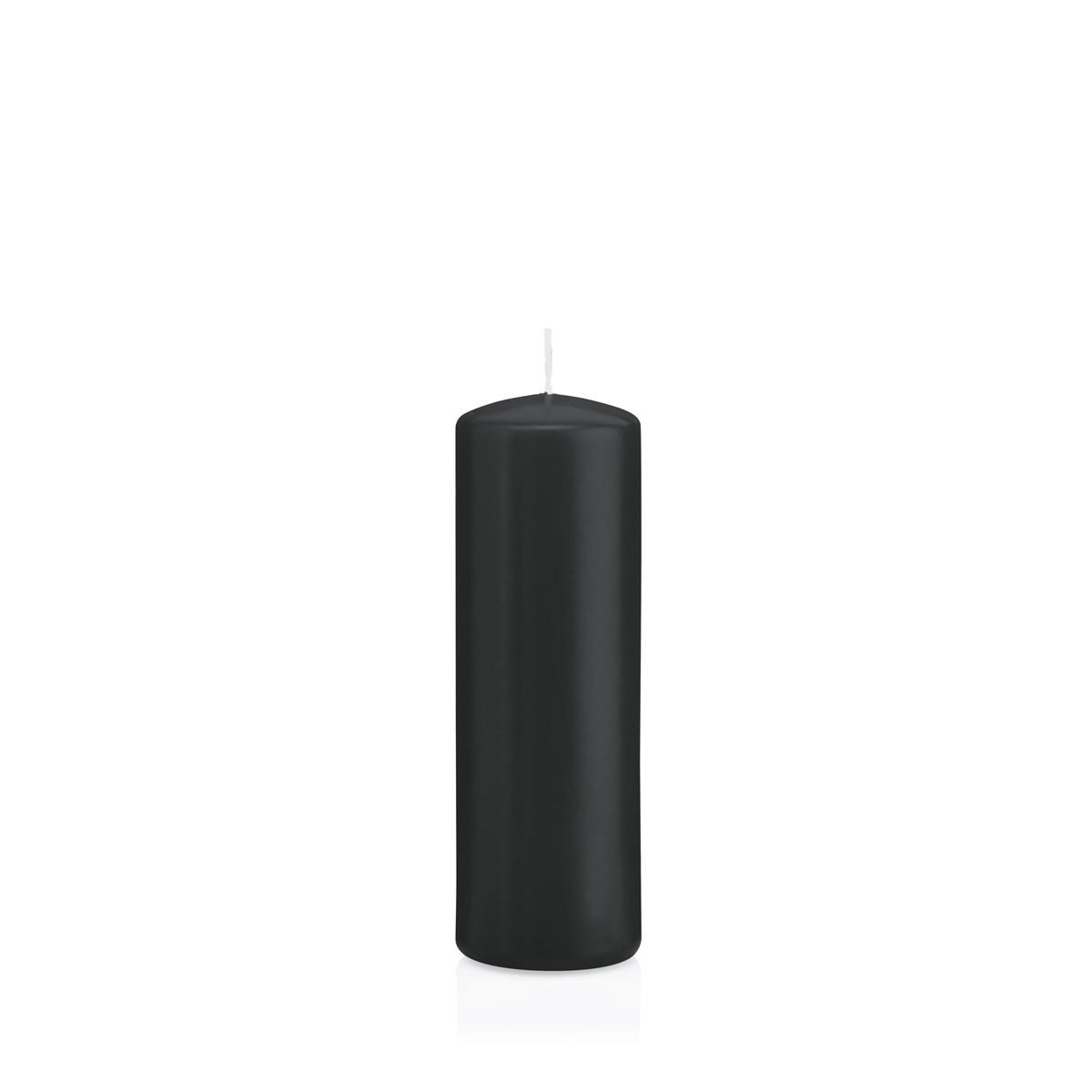 STUMPENKERZEN Schwarz Ø 48 x 150 mm, 24 Stück - Schwarz, Paraffin (5/15cm) - Wiedemann Kerzen