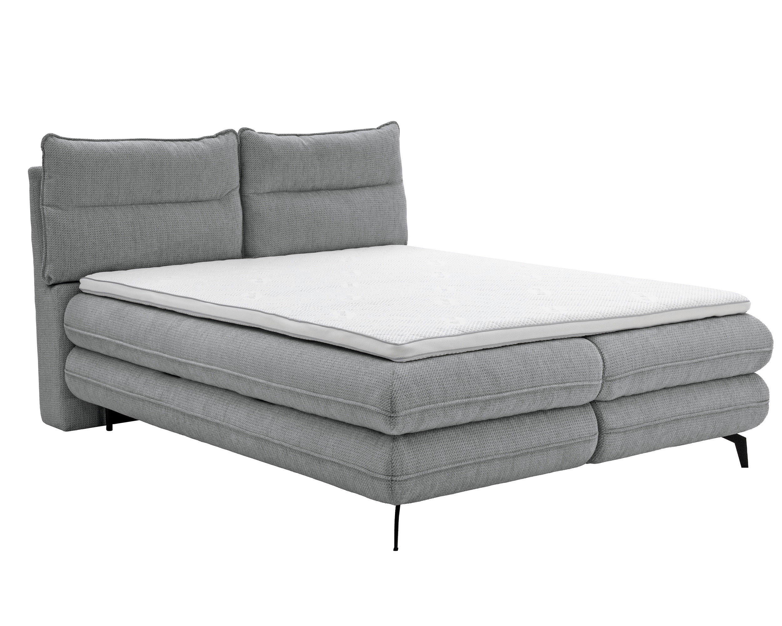 BOXBETT Verse 160 x 200 Einzelbett mit hochwertiger Bonell-Matratze und Topper VISCO - Dunkelgrau - Dunkelgrau, Holz (160/200cm) - Homesy