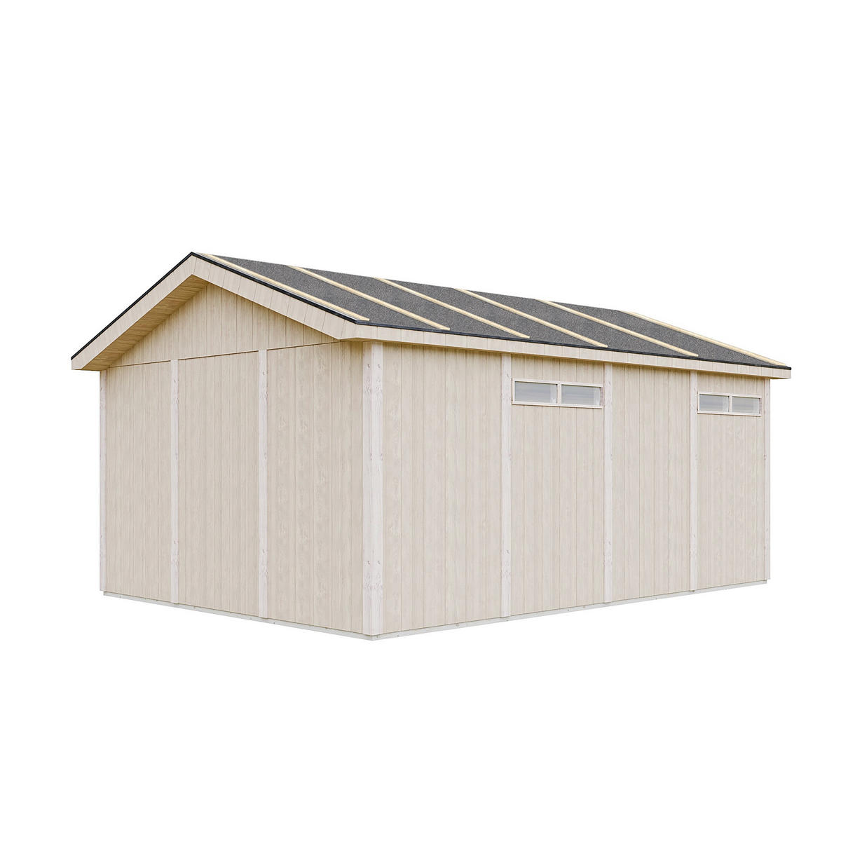 GARAGE 17 m²- L378xB530 cm - Konstruktion aus LP Smartside-Panels - Gartenhaus Timbela M991B - Beige, Holzwerkstoff (354/269/486cm) - Timbela