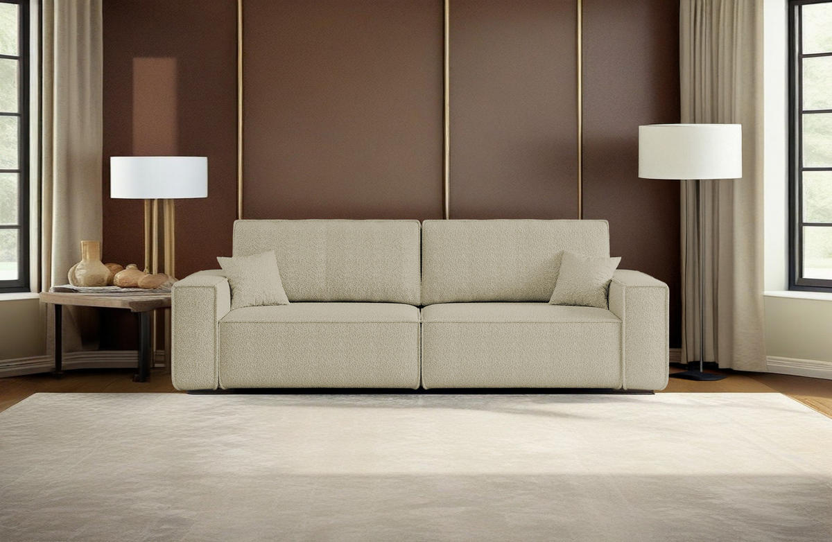 SCHLAFSOFA BEST mit Bettkasten Stoff Quelle Beige - Beige, Holz/Textil (246/83/98cm) - Kaiser Möbel